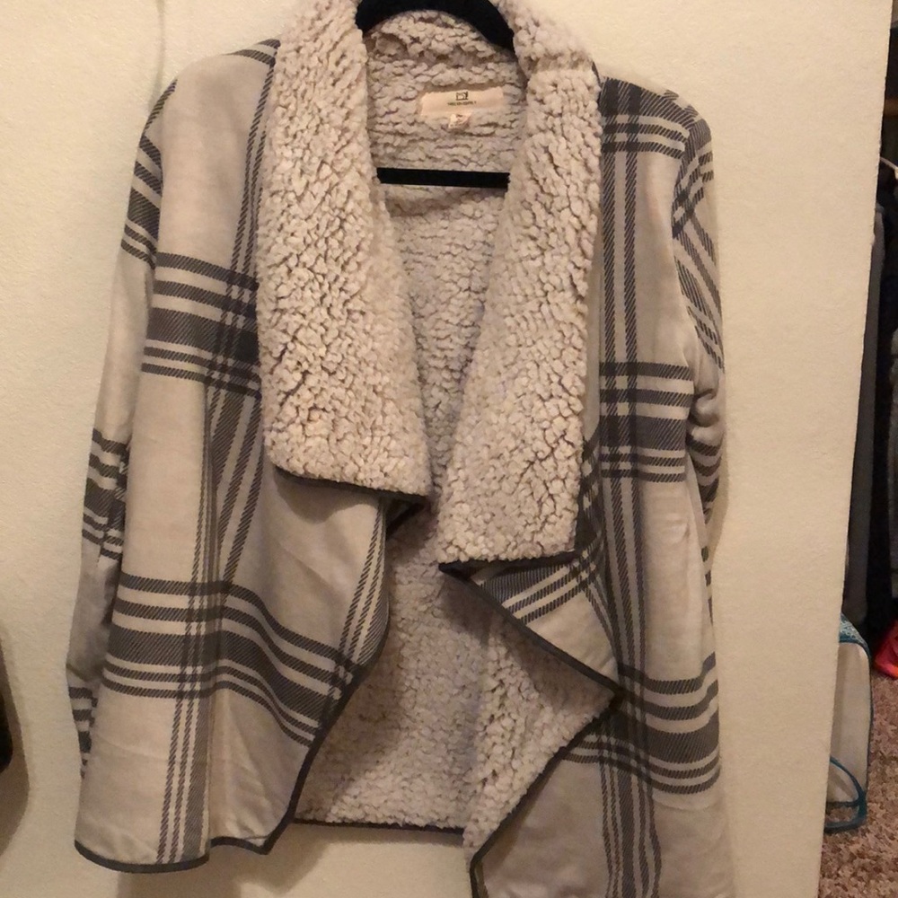 Faux Fur Plaid Jacket